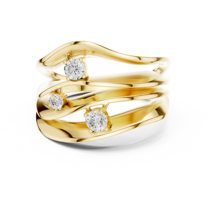Diamond Bypass Ring | Modern Elegant Design