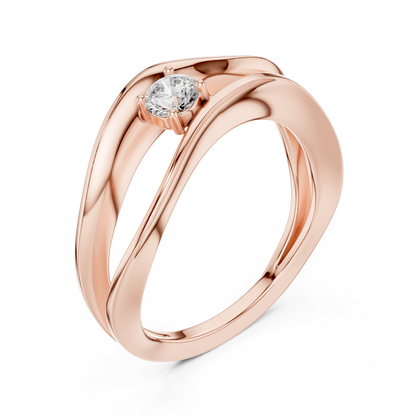 Wavy Solitaire Ring | Contemporary Elegant Design