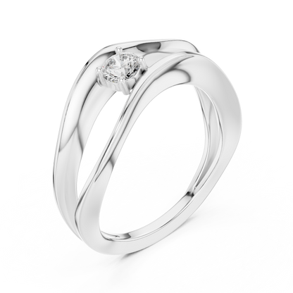 Wavy Solitaire Ring | Contemporary Elegant Design