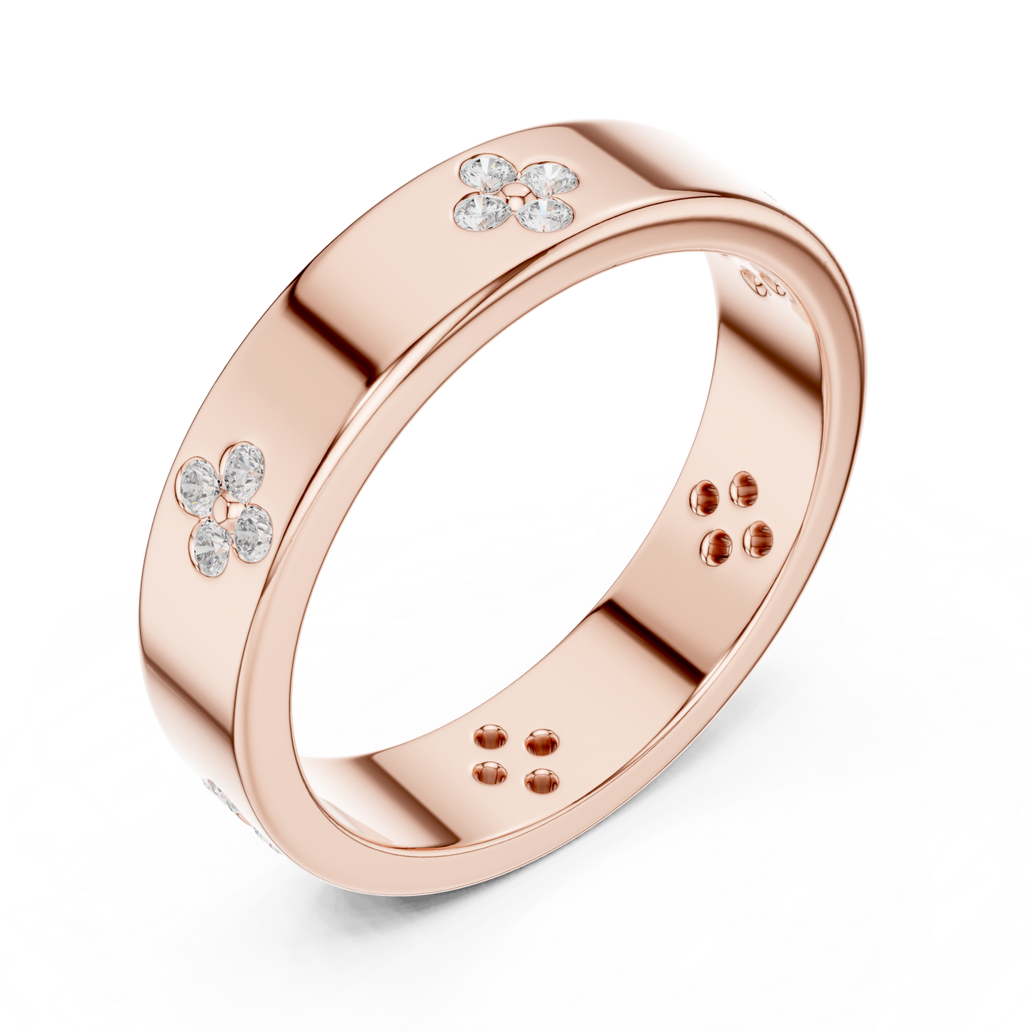 Clover Band Ring | Elegant Lucky Charm Design