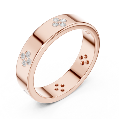 Clover Band Ring | Elegant Lucky Charm Design