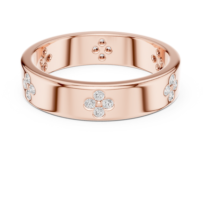Clover Band Ring | Elegant Lucky Charm Design