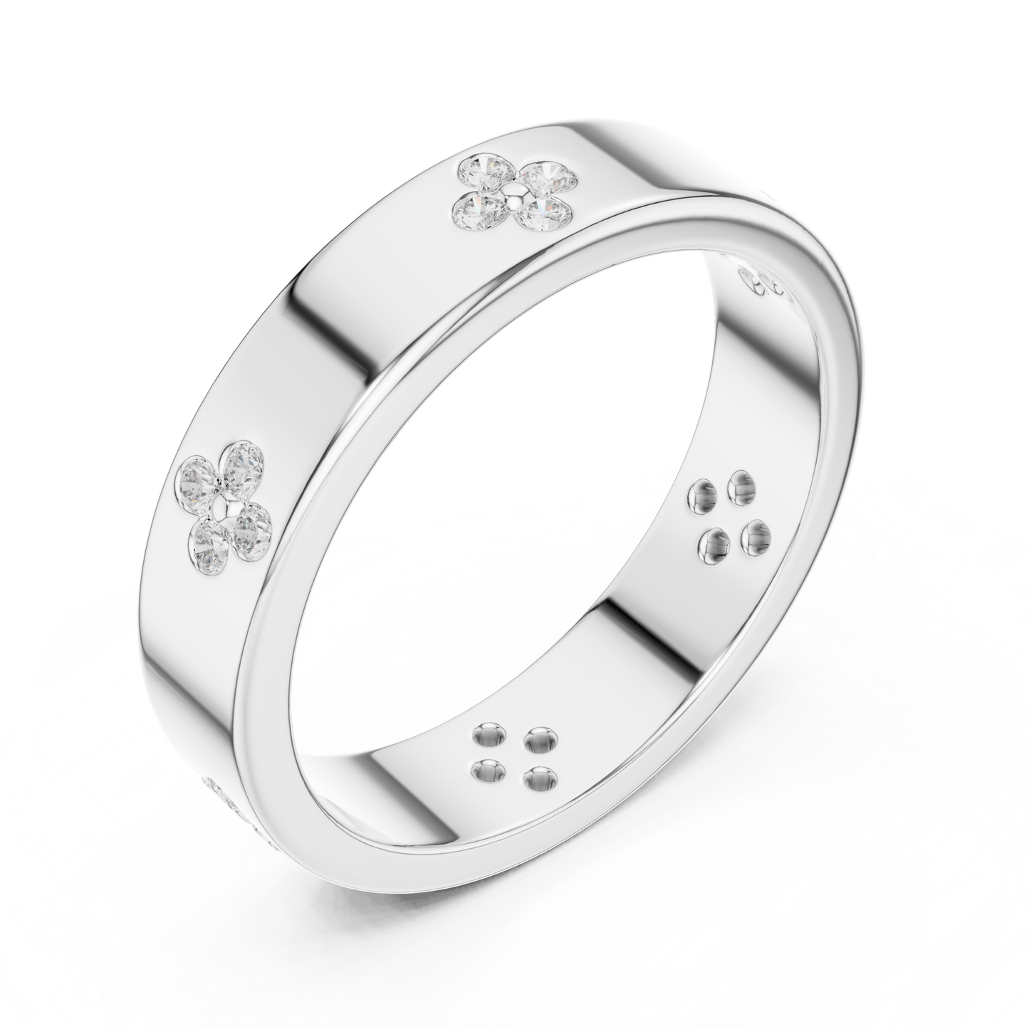 Clover Band Ring | Elegant Lucky Charm Design