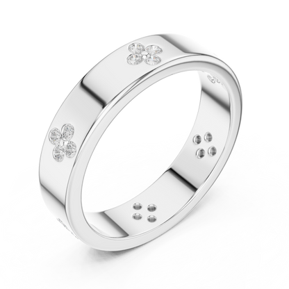 Clover Band Ring | Elegant Lucky Charm Design