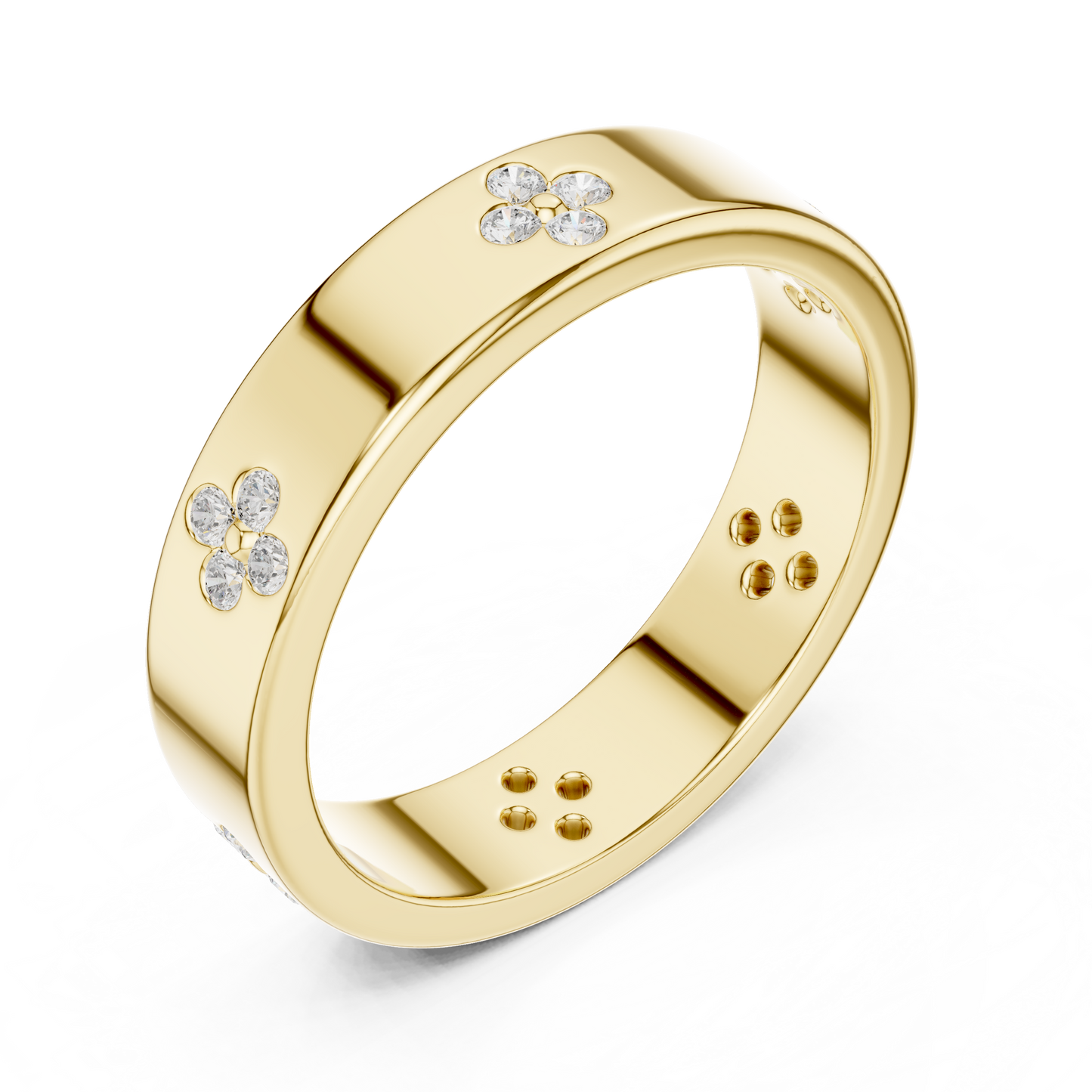 Clover Band Ring | Elegant Lucky Charm Design
