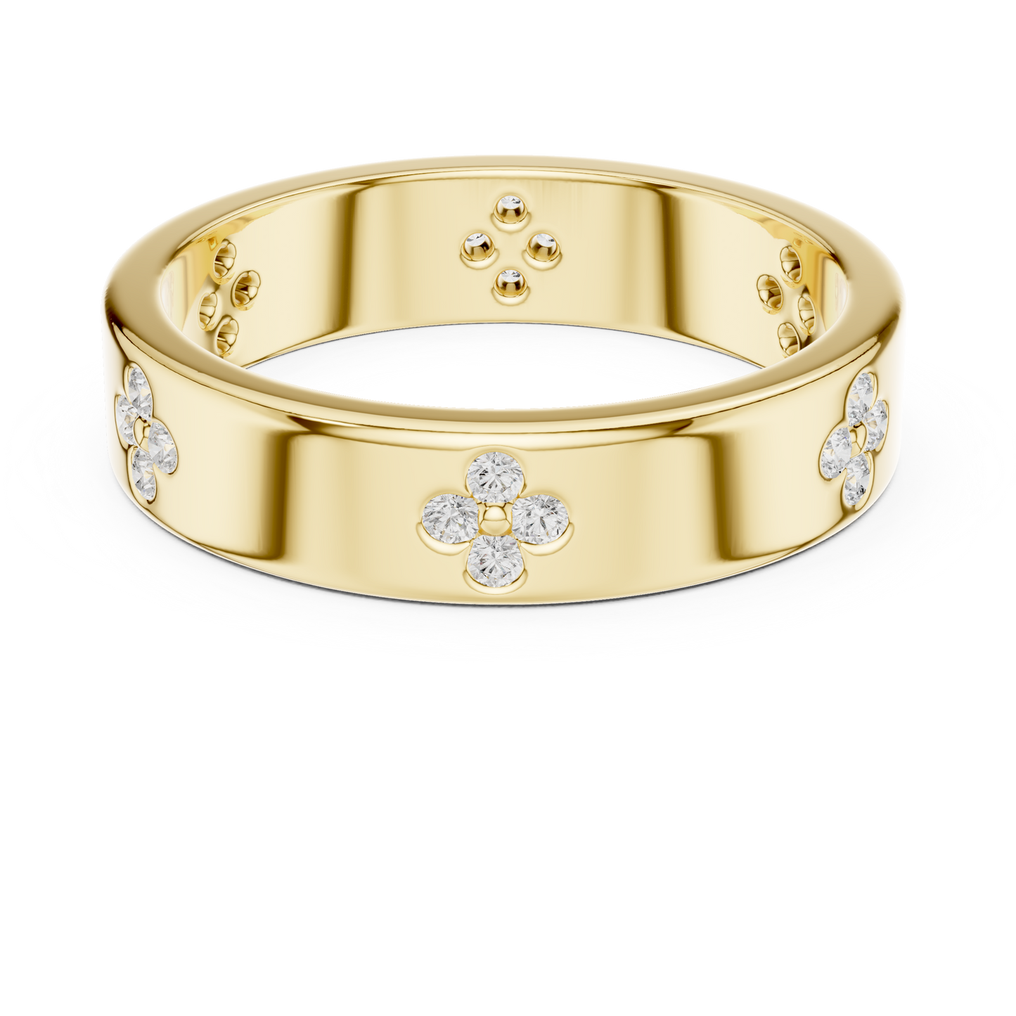 Clover Band Ring | Elegant Lucky Charm Design