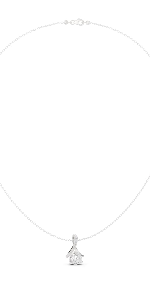 Matisha Teardrop Solitaire Diamond Pendant Necklace