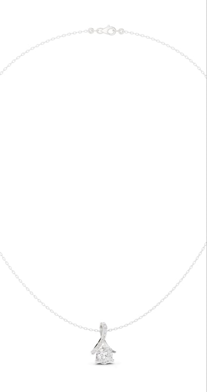 Matisha Teardrop Solitaire Diamond Pendant Necklace