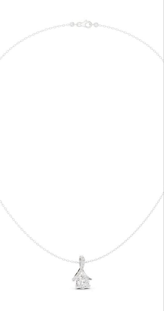 Matisha Teardrop Solitaire Diamond Pendant Necklace