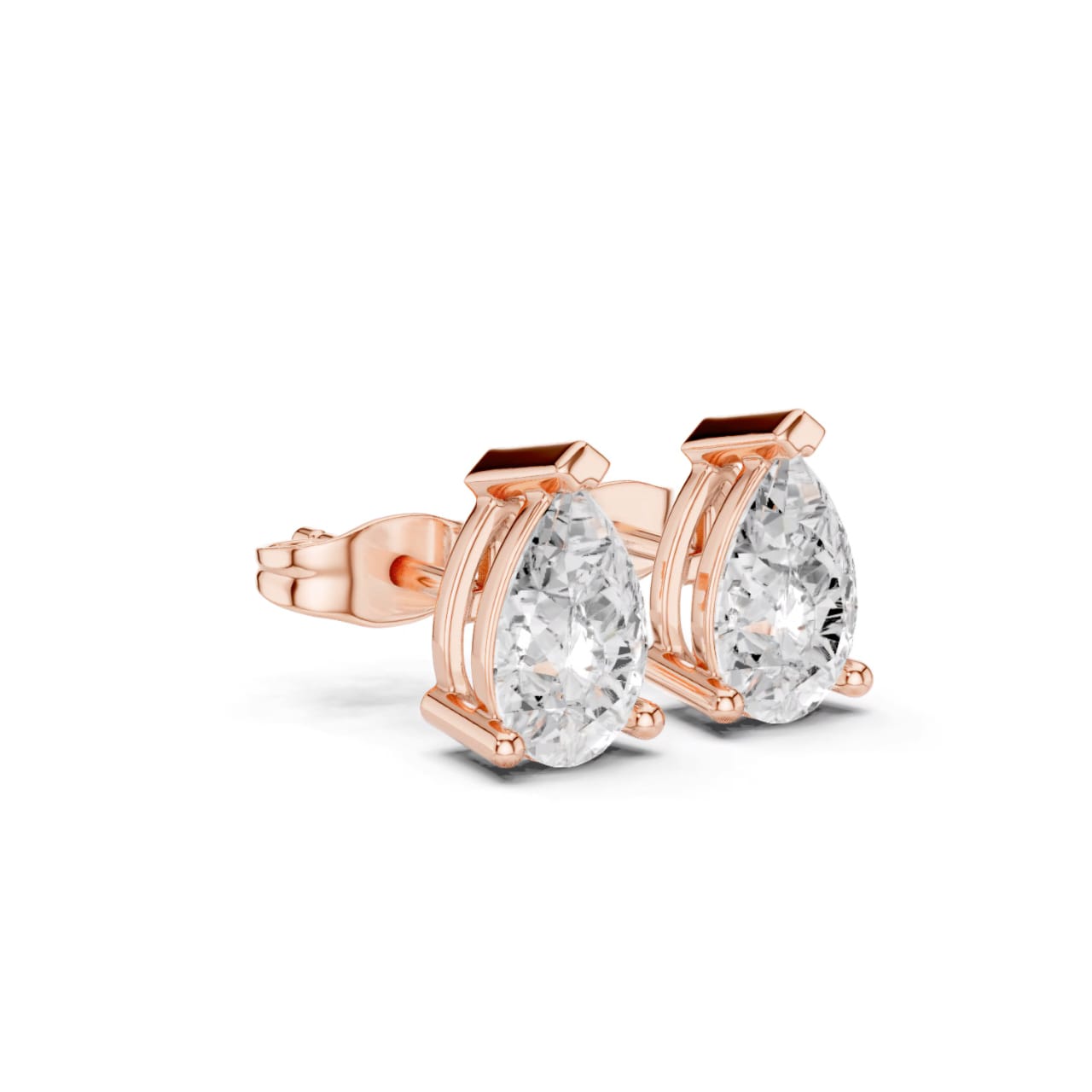 Matisha Pear Elegance Diamond Stud Earrings