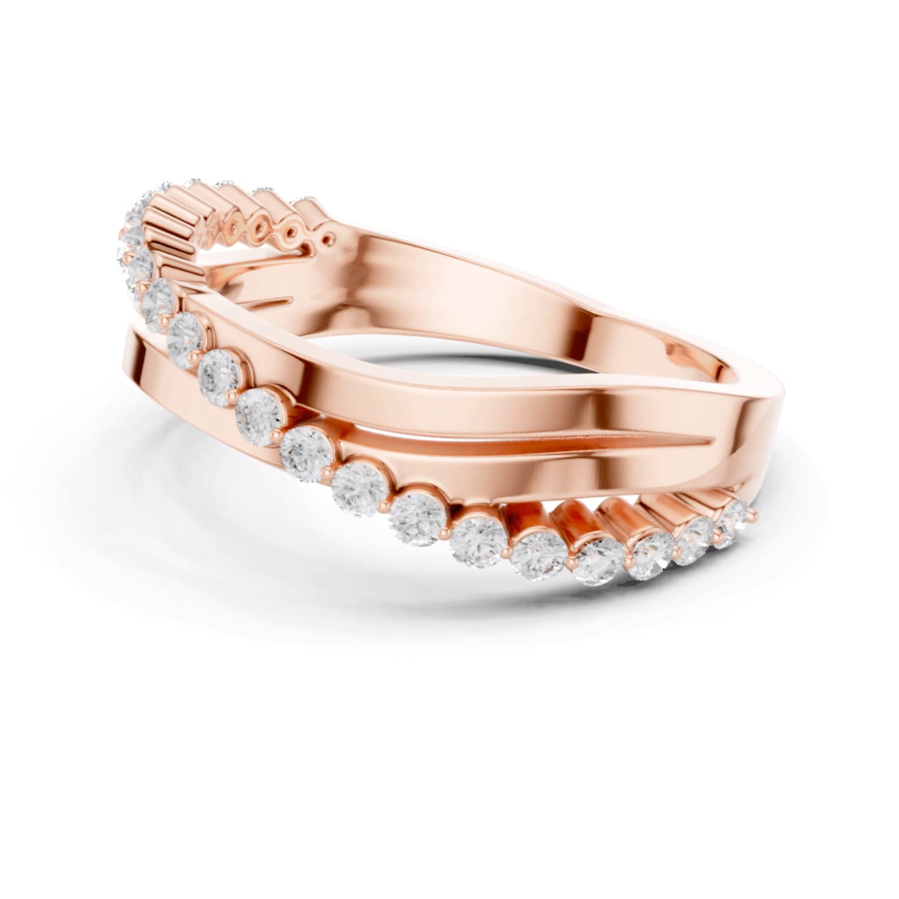Matisha Crisscross Glow Multi-Row Diamond Ring
