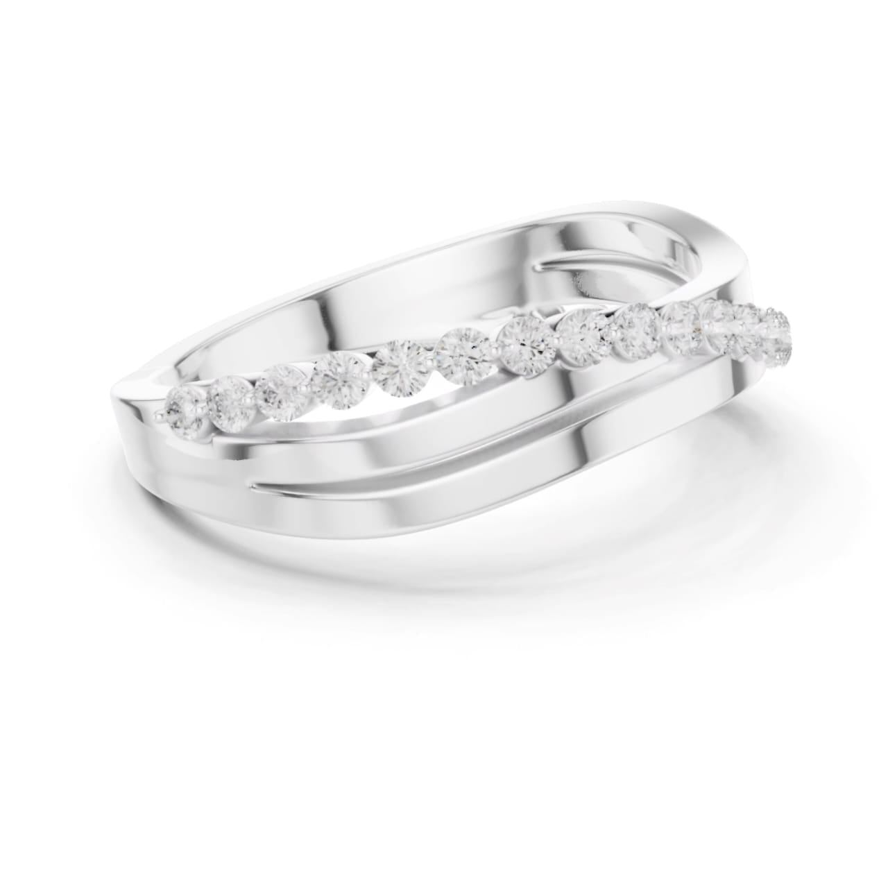 Matisha Crisscross Glow Multi-Row Diamond Ring