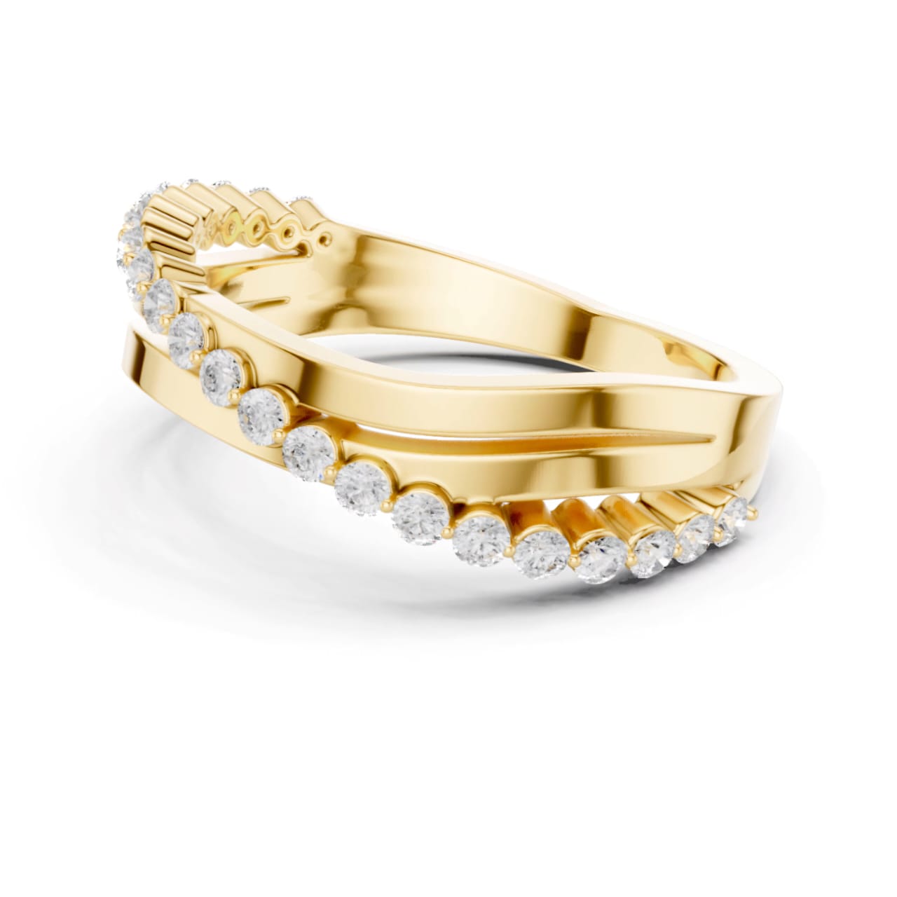 Matisha Crisscross Glow Multi-Row Diamond Ring
