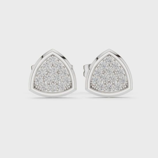Trillion-shaped diamond accent stud earrings in white gold

Modern geometric stud earrings with lab-grown diamond accents

Elegant women’s earrings featuring trillion-cut design