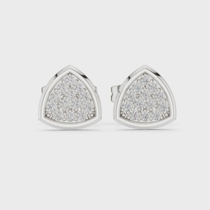 Trillion-shaped diamond accent stud earrings in white gold

Modern geometric stud earrings with lab-grown diamond accents

Elegant women’s earrings featuring trillion-cut design