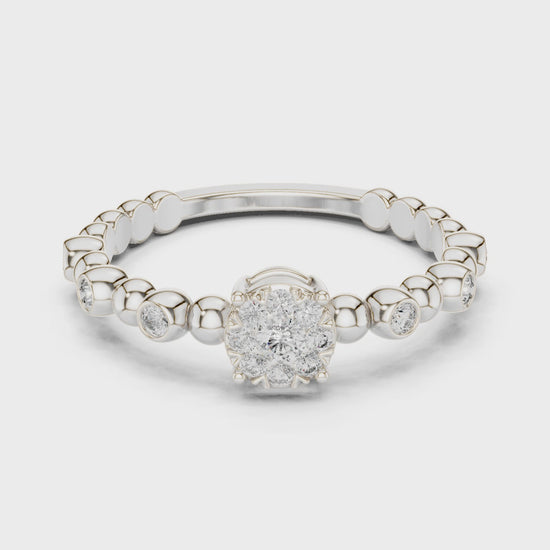 Starlit Crown diamond ring in white gold

Crown-inspired lab-grown diamond ring close-up

Elegant diamond crown ring for women
