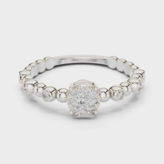 Starlit Crown diamond ring in white gold

Crown-inspired lab-grown diamond ring close-up

Elegant diamond crown ring for women