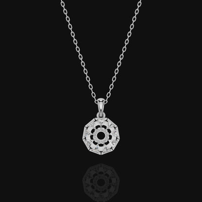 Lab Grown Diamond Trillion Pendant Necklace, Moissanite Geometric Halo Pendant, White Gold Statement Necklace for Women, Gift for Her