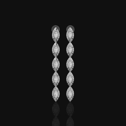 Drop Earrings, Marquise Crystal Dangle Earrings, Elegant Long Statement Earrings for Wome