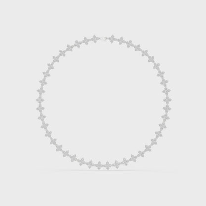 Matisha diamond princess flower necklace featuring a floral diamond cluster pendant