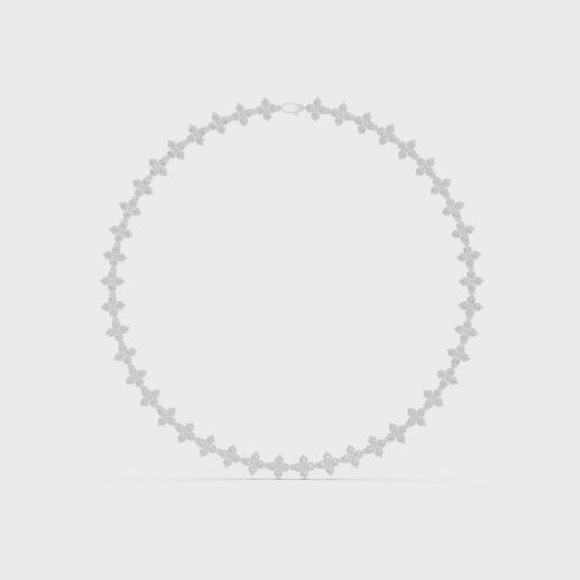 Matisha diamond princess flower necklace featuring a floral diamond cluster pendant