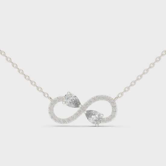 Infinity diamond pendant necklace in white gold

Lab-grown diamond infinity symbol pendant

Elegant infinity pendant for women