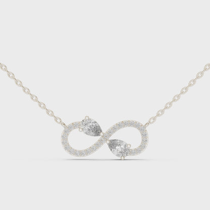 Infinity diamond pendant necklace in white gold

Lab-grown diamond infinity symbol pendant

Elegant infinity pendant for women