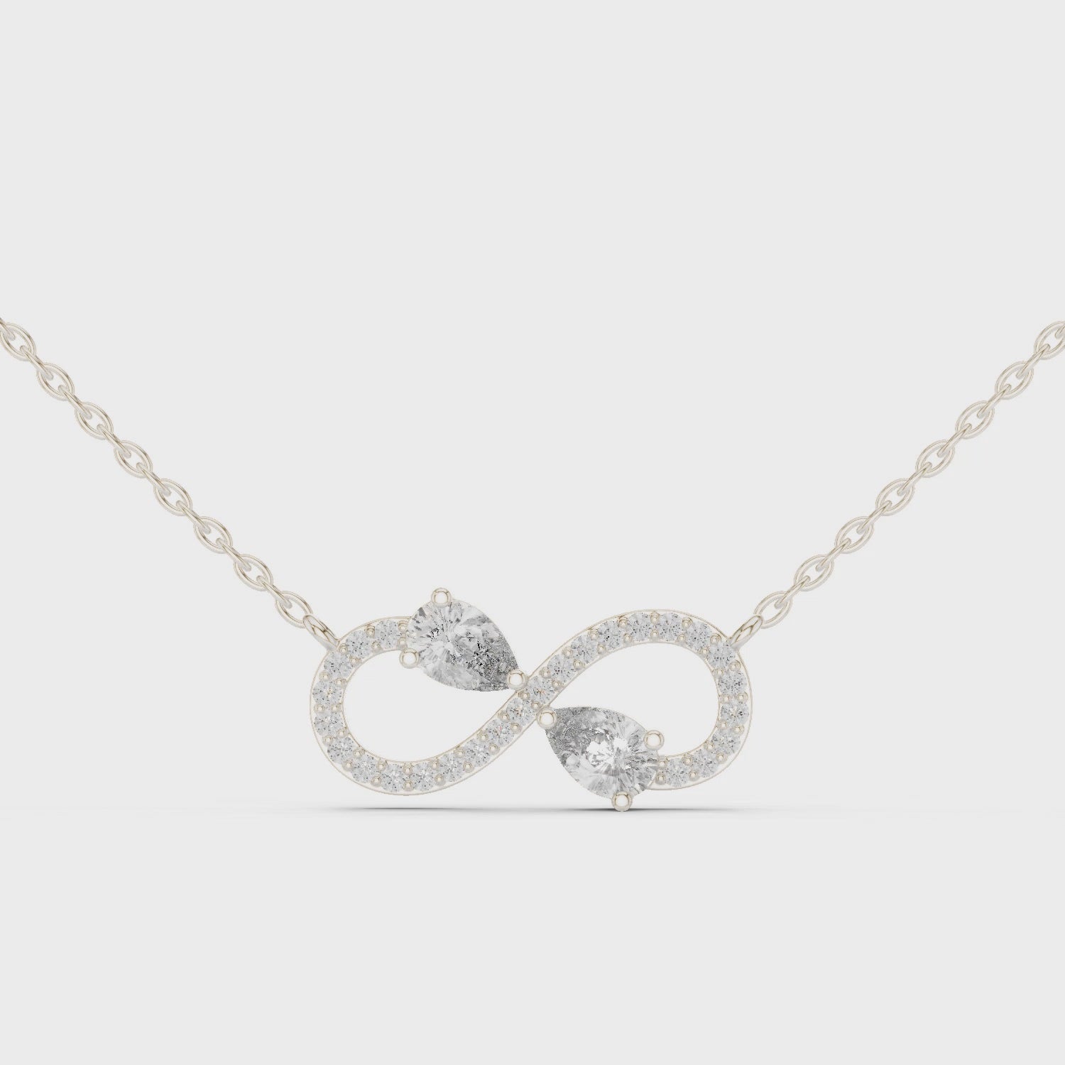 Infinity diamond pendant necklace in white gold

Lab-grown diamond infinity symbol pendant

Elegant infinity pendant for women
