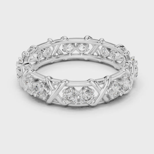 Sixteen-stone round lab-grown diamond ring

Elegant eternity-style diamond ring in white gold

Close-up of lab-grown diamond multi-stone ring