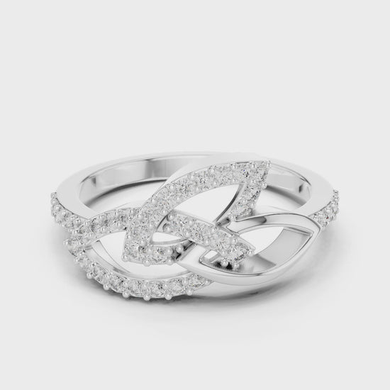 Women’s lab-grown diamond ring with elegant design and high-polish finish