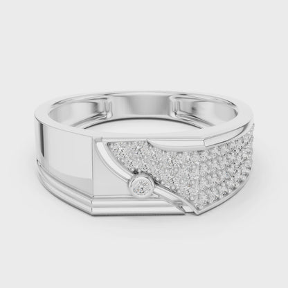 Women’s diamond ring with polished band and brilliant center diamond