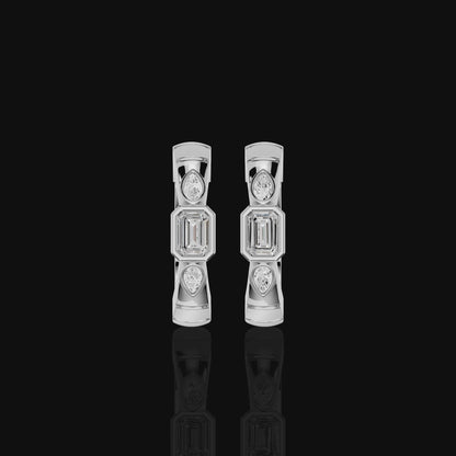 Emerald Cut Drop Earrings with Pear Shape Stones | Elegant Statement Earrings | Matisha Jewels