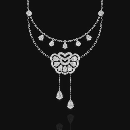 Elysian Bloom Pear Diamond Pendant Necklace