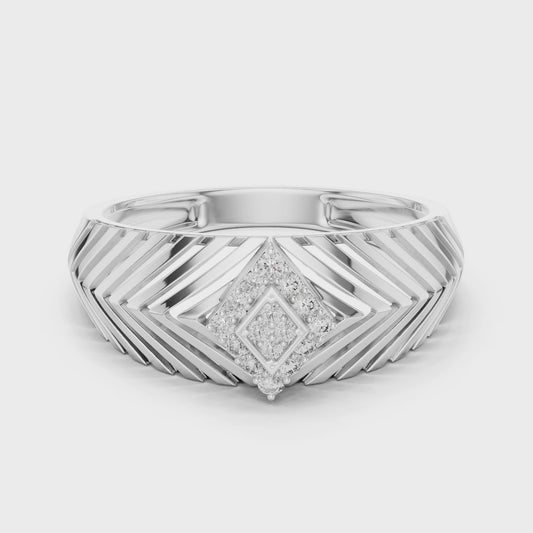 Women’s diamond ring with polished band and brilliant center diamond