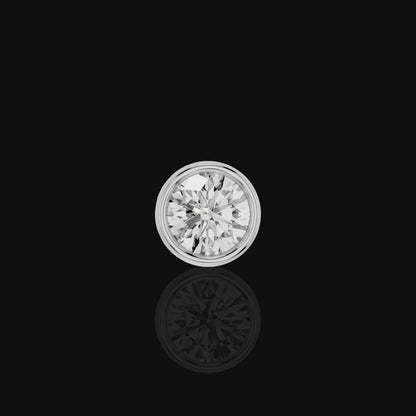Men’s Round Solitaire Stud Earring, Bezel Set Diamond Look Single Ear Stud, Luxury Minimalist Mens Jewelry