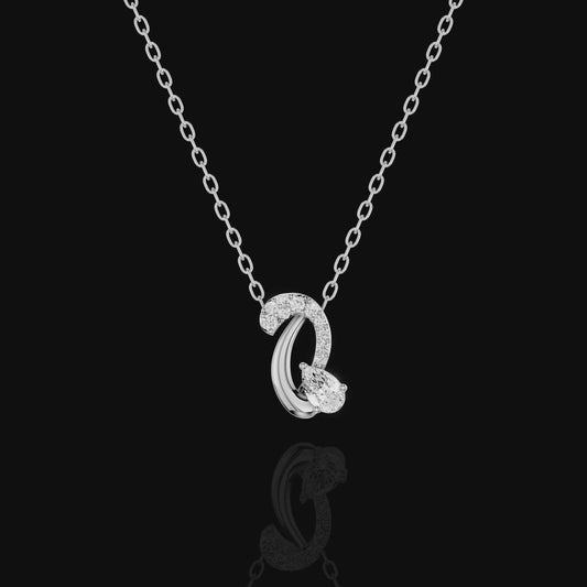 Pear Shape Contemporary Pendant Necklace