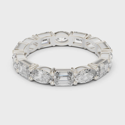 Emerald-cut diamond eternity band with alternating oval stones

Lab-grown diamond eternity band in white gold

Elegant 360° sparkling fine jewelry band