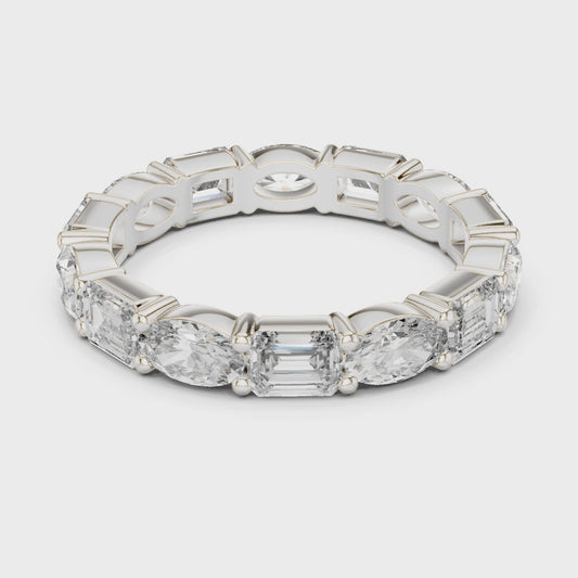 Emerald-cut diamond eternity band with alternating oval stones

Lab-grown diamond eternity band in white gold

Elegant 360° sparkling fine jewelry band
