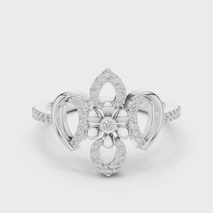 Ladies lab-grown diamond ring with elegant design and high-polish finish