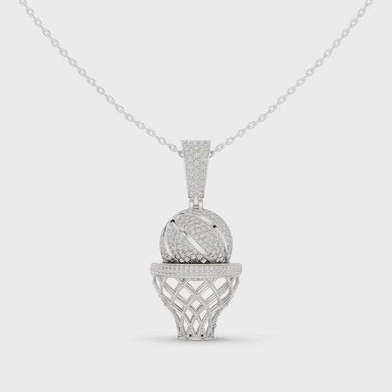 Basketball hoop pendant necklace with lab-grown diamonds in white gold

Sport-inspired diamond pendant featuring basketball hoop design

Modern unisex necklace with sparkling lab-grown diamonds