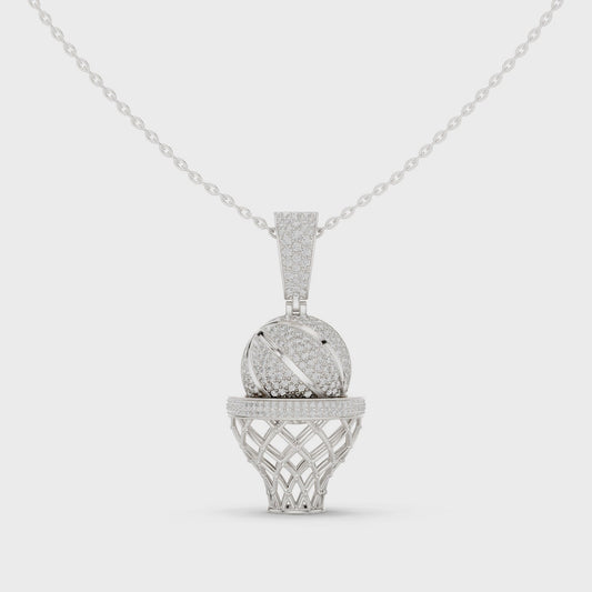 Basketball hoop pendant necklace with lab-grown diamonds in white gold

Sport-inspired diamond pendant featuring basketball hoop design

Modern unisex necklace with sparkling lab-grown diamonds