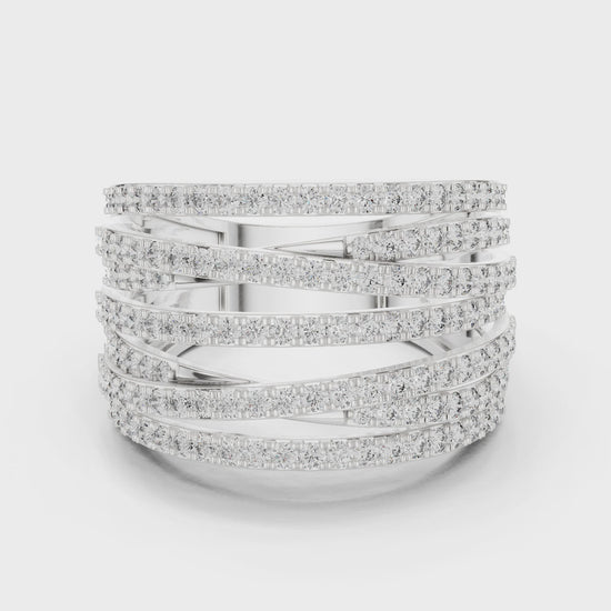 Crisscross diamond anniversary band

Overlapping round diamond wedding band

Lab-grown diamond anniversary ring