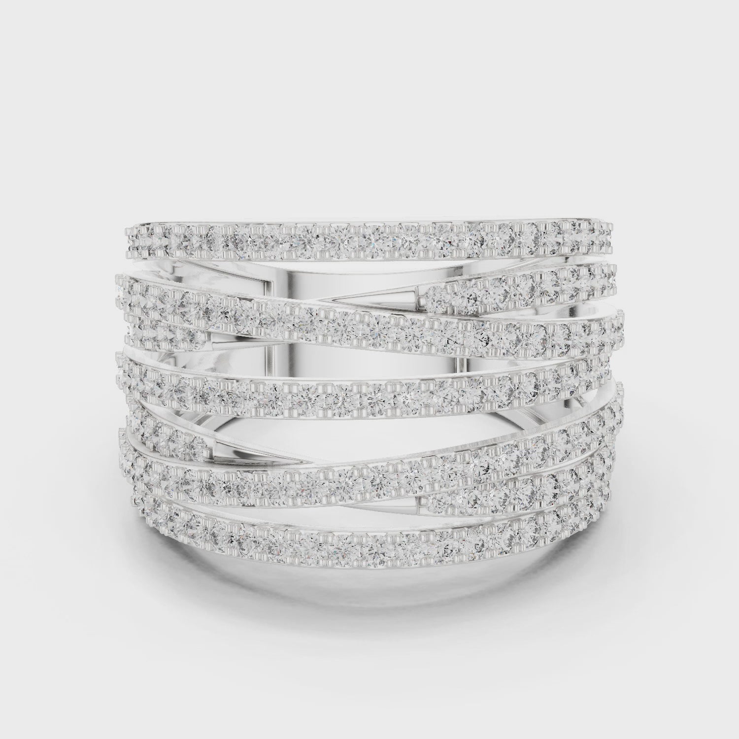 Crisscross diamond anniversary band

Overlapping round diamond wedding band

Lab-grown diamond anniversary ring