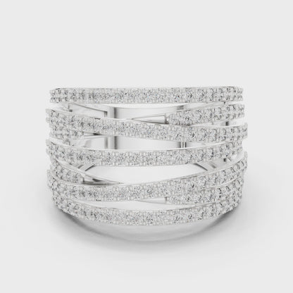 Crisscross diamond anniversary band

Overlapping round diamond wedding band

Lab-grown diamond anniversary ring