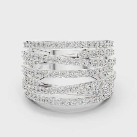 Crisscross diamond anniversary band

Overlapping round diamond wedding band

Lab-grown diamond anniversary ring