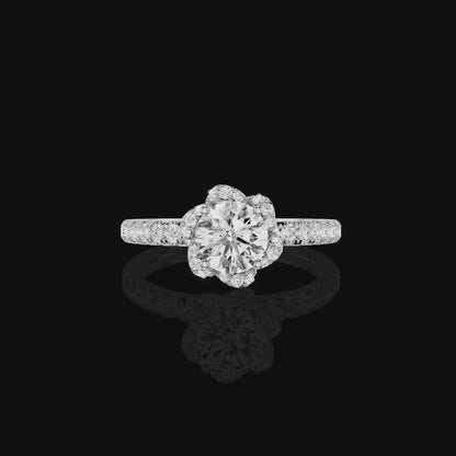 Matisha Round Diamond Halo Engagement Ring