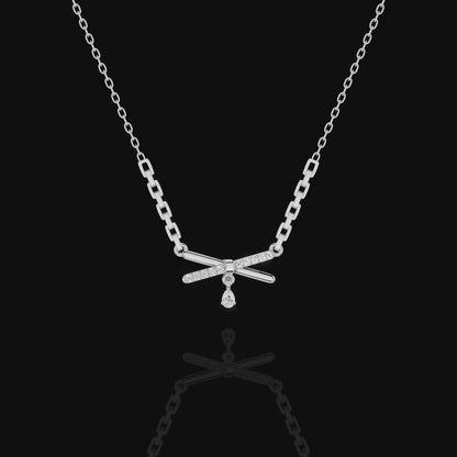 Crisscross Diamond Drop Pendant Necklace | Matisha Jewels