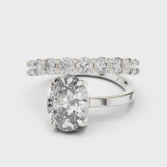 Matisha solitaire engagement ring with oval-cut center diamond and pavé band

Lab-grown oval diamond engagement ring with sparkling pavé accents

Elegant bridal solitaire engagement ring with oval center stone