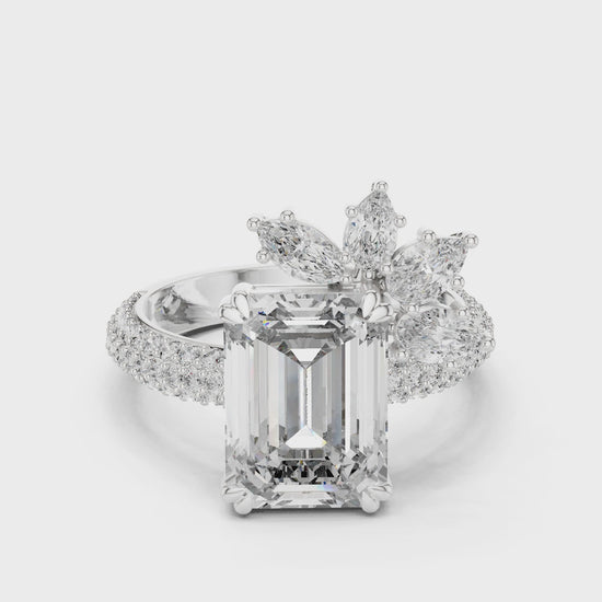 Bridal Couture emerald-cut diamond engagement ring in white gold

Lab-grown emerald-cut diamond engagement ring

Elegant bridal emerald-cut solitaire engagement ring
