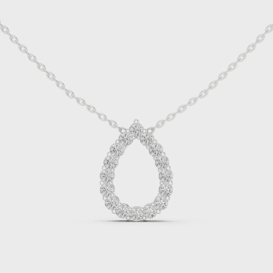 Pear-shaped lab-grown diamond pendant necklace

Teardrop diamond solitaire pendant in white metal

Elegant pear cut diamond necklace for women